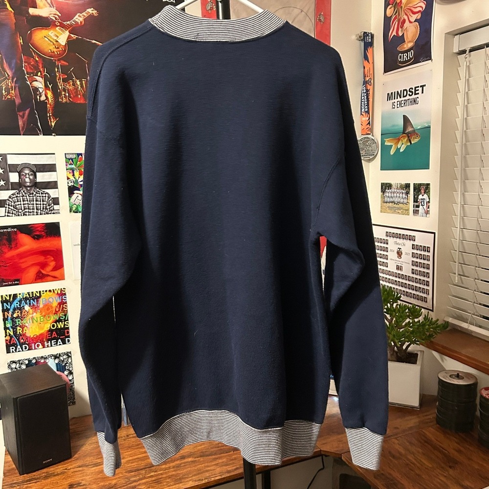 Notre Dame Fighting Irish Vintage 90s Navy Blue Embroidered Sweatshirt XL - Picture 4 of 5